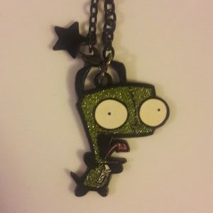 Black Glitter Gir Necklace - Invader Zim - RARE